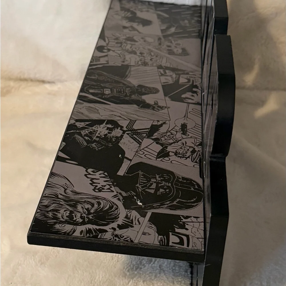 Open Road Brands Black and Gray Spacecraft Wall Shelves